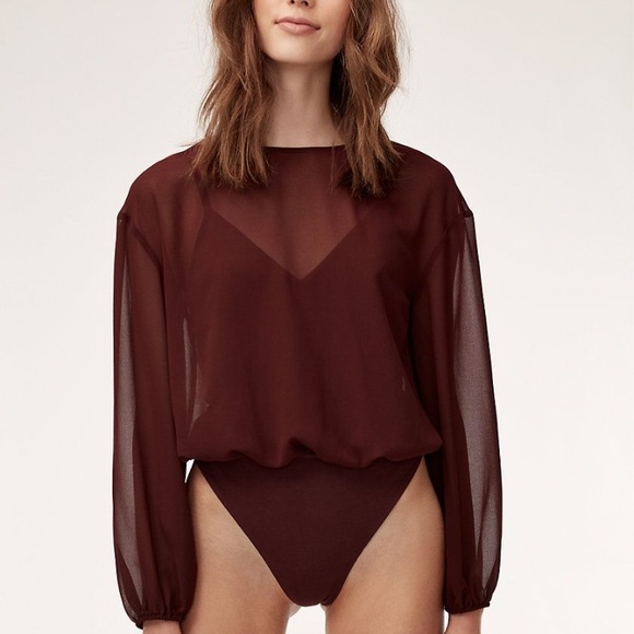 Aritzia Tops - WILFRED TALMONT BODYSUIT SHEET WITH LONG SLEEVES